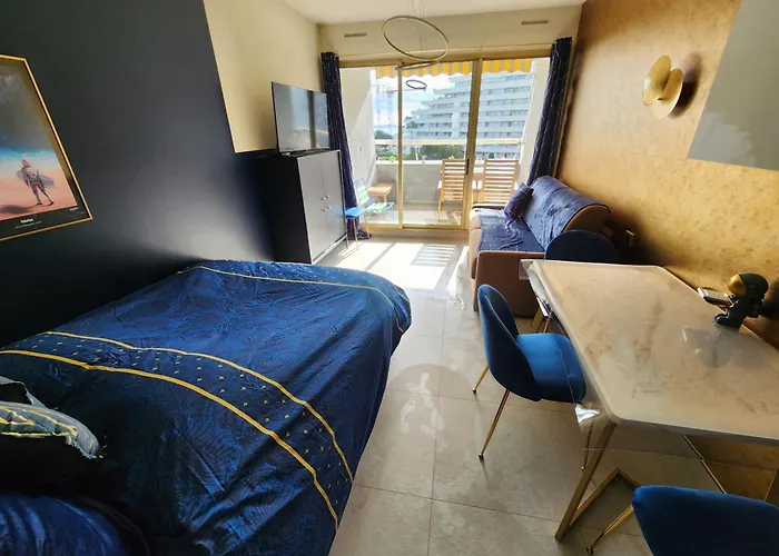 L\'Astronaute - Balcon Vue Mer - Clim - Place Parking Privee - Marina Baie Des Anges